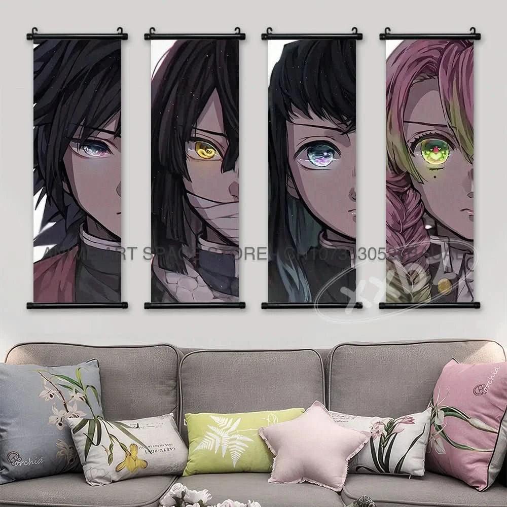 Gray Póster Anime Demon Slayer - Kochou Shinobu en Lienzo Colgante Kawaii | Tienda Anime Costa Rica - Tico Ofertas