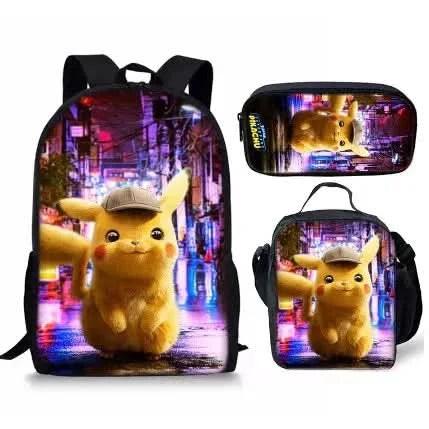 Mochila Escolar Pokémon para Niños - Pikachu Kawaii | Figuras Anime Costa Rica, Bolsa de Almacenamiento Grande para Viaje y Estudiantes, Juguete y Mochila para Niños - Tico Ofertas