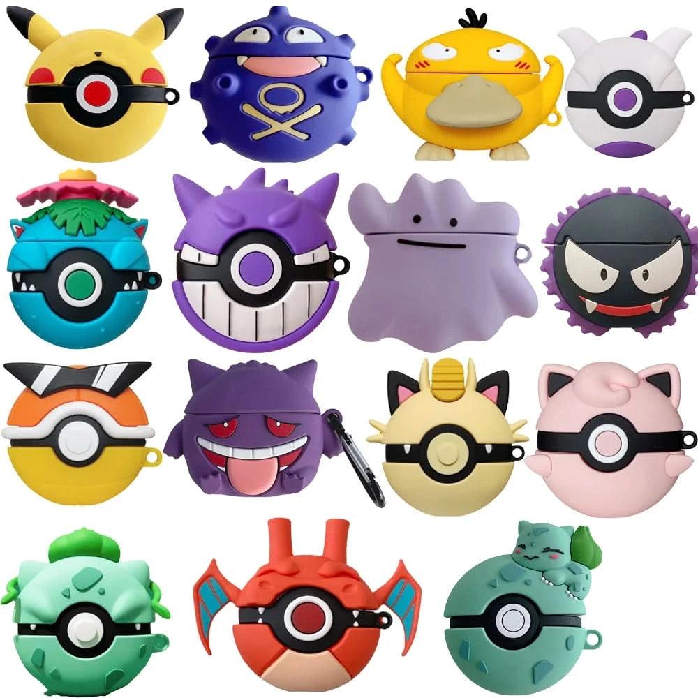 Gray Funda Protectora Pokémon para AirPods 1, 2, 3 y Pro - Pikachu | Figuras Anime Costa Rica, Estuche de Auriculares Inalámbricos, Colección y Regalo