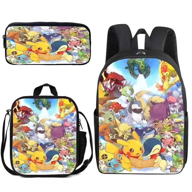 Mochila Escolar Pokémon para Niños - Pikachu Kawaii | Figuras Anime Costa Rica, Bolsa de Almacenamiento Grande para Viaje y Estudiantes, Juguete y Mochila para Niños - Tico Ofertas
