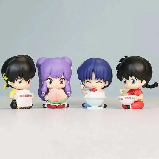 Light Gray Original BANDAI Ranma 1/2 - Tendou Akane Sitting Squad Gashapon Figure