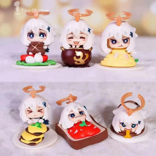 Light Gray Set de 6 Figuras Genshin Impact - Paimon y Comida de Emergencia | Figuras Anime Costa Rica, Modelos Kawaii en PVC, Juguetes y Muñecos Coleccionables