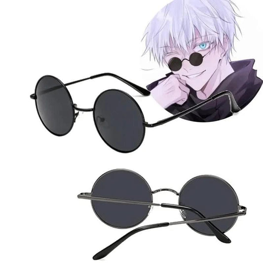Light Gray Accesorios Anime Jujutsu Kaisen - Gojo Satoru Cosplay Black Glasses Steampunk Round Frame | Tienda Anime Costa Rica - Tico Ofertas