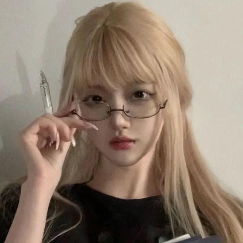 Rosy Brown Anime Style Cosplay Lower Half Frame Glasses Royal Elder Sister Lolita Decoration Glasses Hottie Take Photos Props Accessories