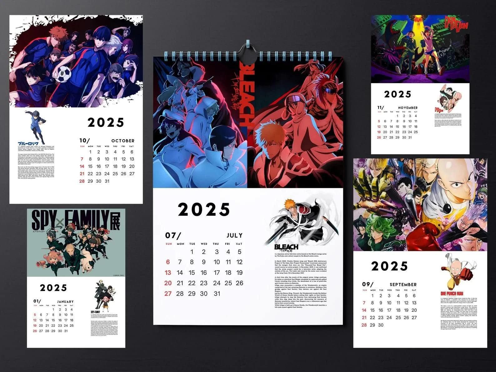 Thistle Calendario Anime Hits 2025 – Plantillas Editables y Listas PDF para Imprimir| Tico ofertas