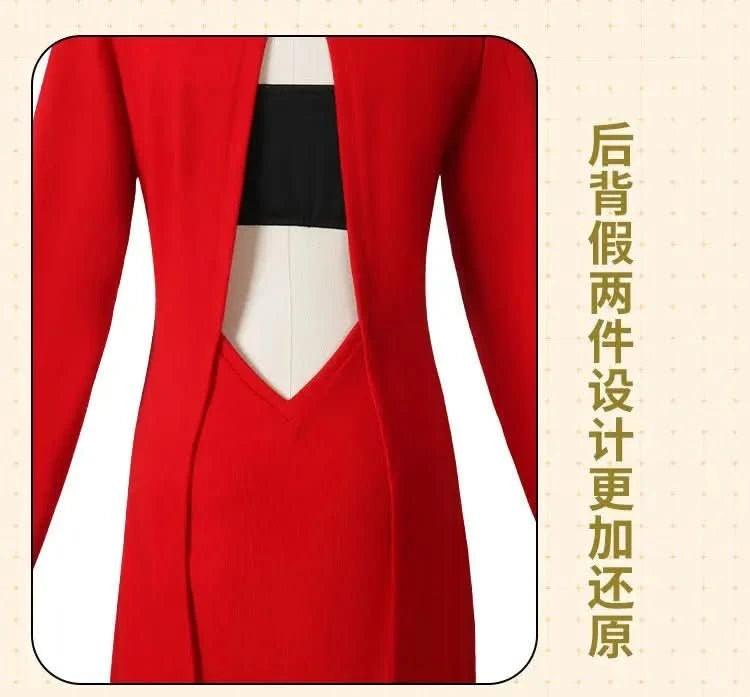 Beige Cosplay Anime FAMILY - Yor Forger / Yor Briar Mini Dress Rojo de Lana | Tienda Anime Costa Rica - Tico Ofertas