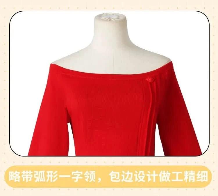 Firebrick Cosplay Anime FAMILY - Yor Forger / Yor Briar Mini Dress Rojo de Lana | Tienda Anime Costa Rica - Tico Ofertas