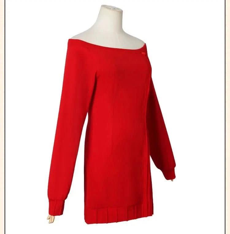 Beige Cosplay Anime FAMILY - Yor Forger / Yor Briar Mini Dress Rojo de Lana | Tienda Anime Costa Rica - Tico Ofertas