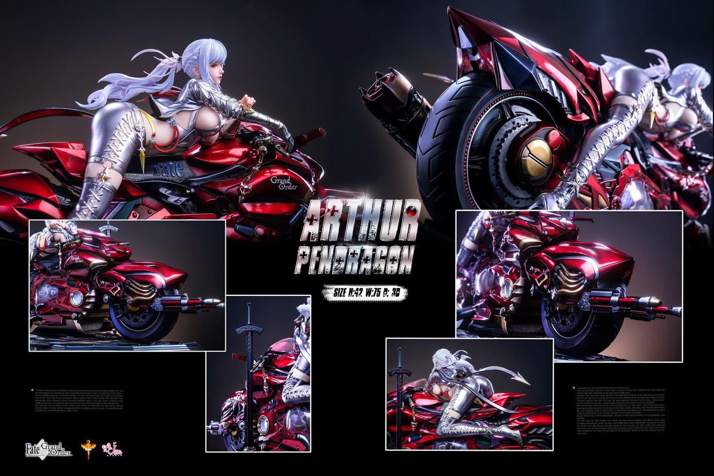 Black Figura DT Studio & UME Studio - Fate Saber·Alter Artria Pendragon Motorcycle | Figuras Anime Costa Rica, Modelo Coleccionable Premium  | Tico ofertas