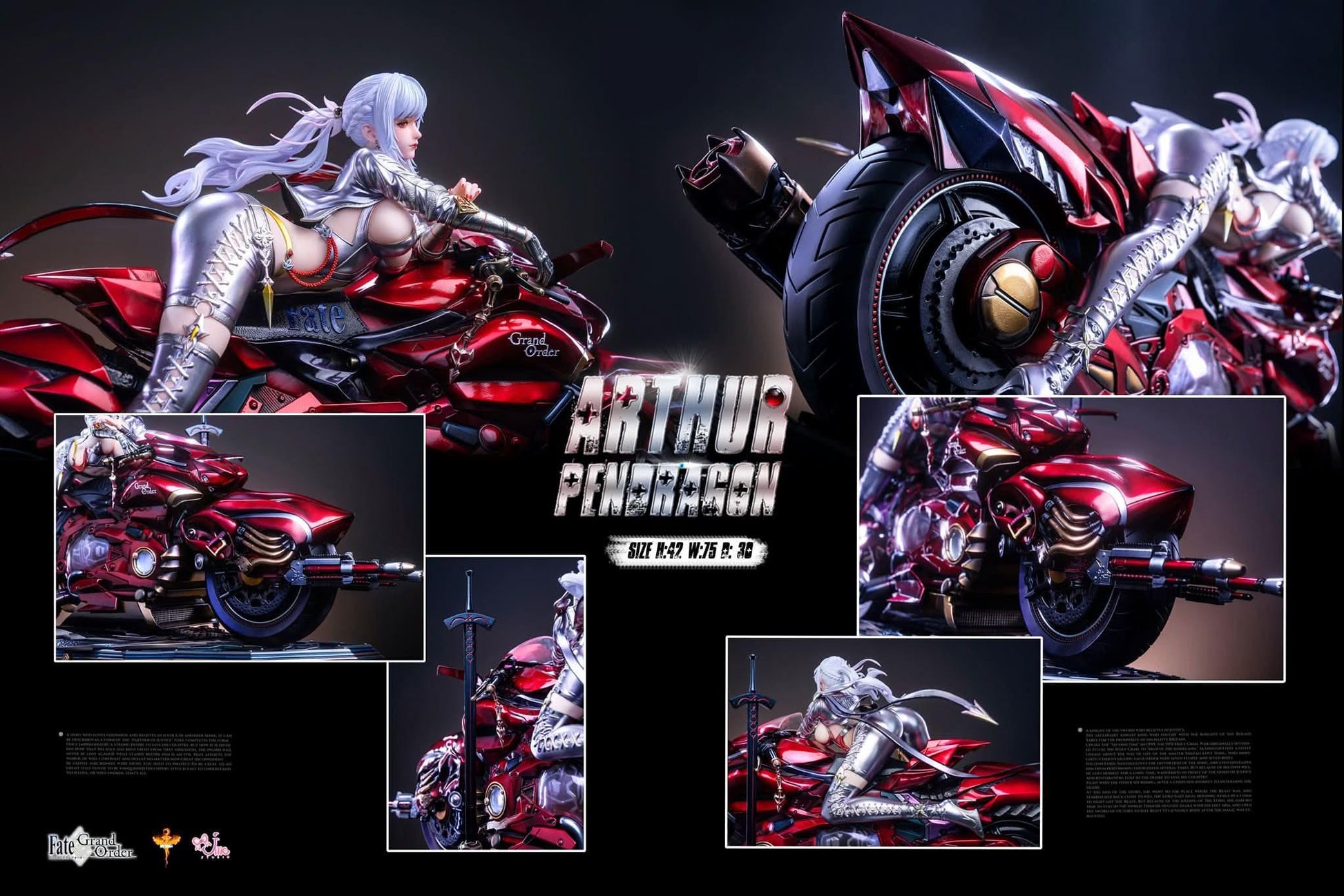 Black Figura DT Studio & UME Studio - Fate Saber·Alter Artria Pendragon Motorcycle | Figuras Anime Costa Rica, Modelo Coleccionable Premium  | Tico ofertas
