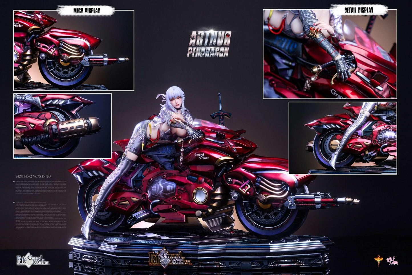 Black Figura DT Studio & UME Studio - Fate Saber·Alter Artria Pendragon Motorcycle | Figuras Anime Costa Rica, Modelo Coleccionable Premium  | Tico ofertas