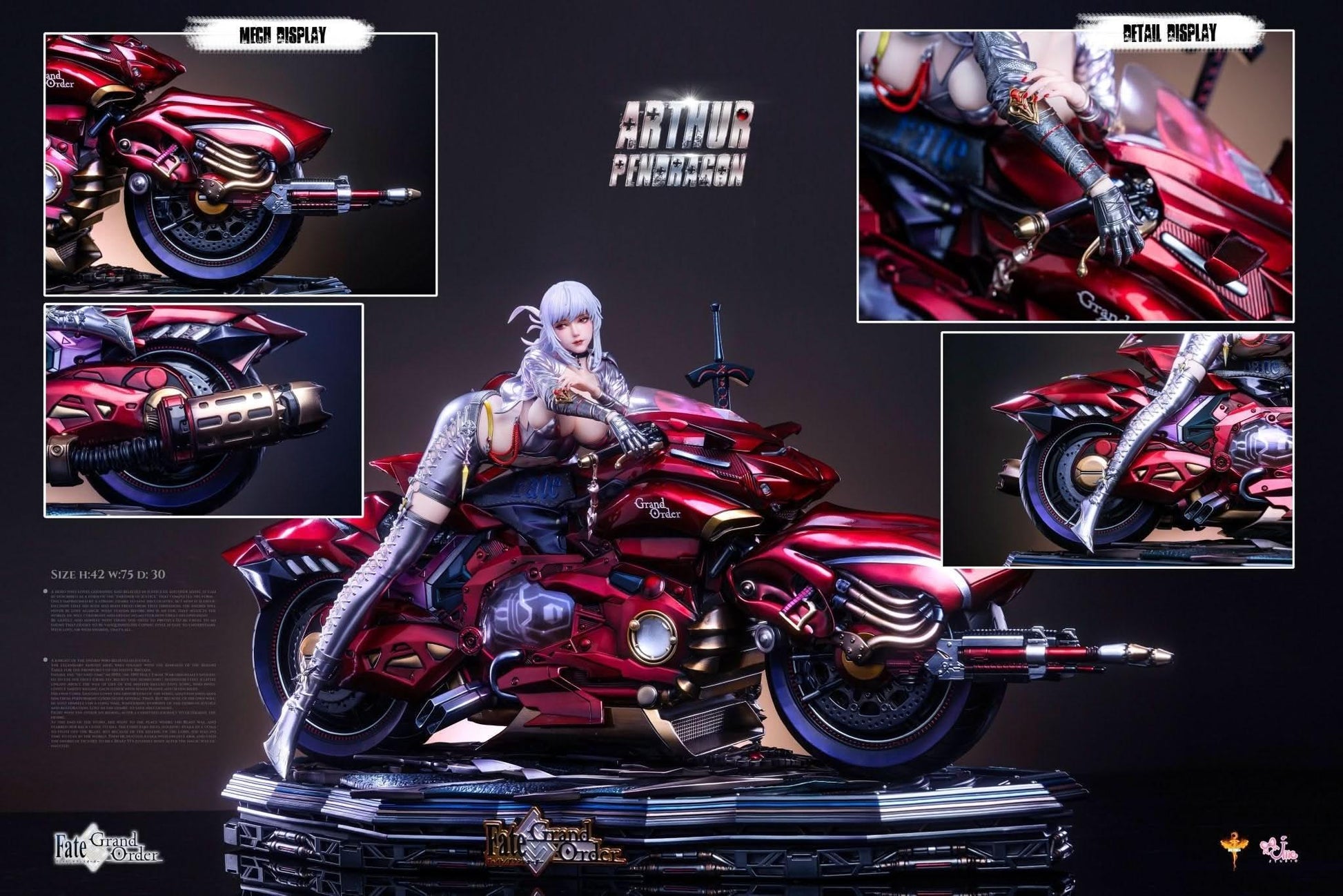Black Figura DT Studio & UME Studio - Fate Saber·Alter Artria Pendragon Motorcycle | Figuras Anime Costa Rica, Modelo Coleccionable Premium  | Tico ofertas