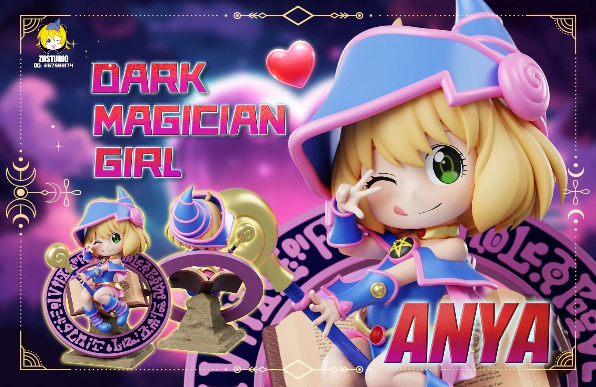 Rosy Brown Figura ZH Studio - Spy x Family Anya Forger COS Dark Magician Girl GK Statue | Figuras Anime Costa Rica, Modelo Coleccionable Premium  | Tico ofertas