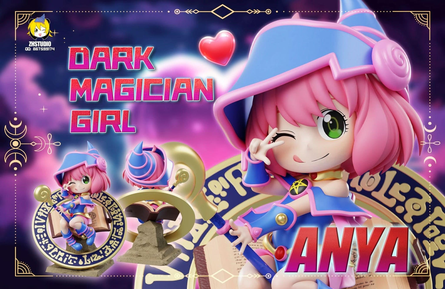 Rosy Brown Figura ZH Studio - Spy x Family Anya Forger COS Dark Magician Girl GK Statue | Figuras Anime Costa Rica, Modelo Coleccionable Premium  | Tico ofertas