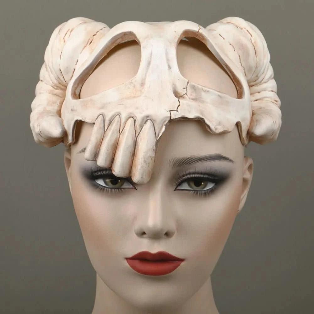 Dim Gray Máscara de Anime Bleach - Neliel, Casco de Cuernos de Cabra, Guerra Milenaria | Figuras Anime Costa Rica, Accesorios de Halloween, Prop de Calavera