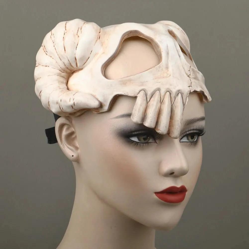 Dim Gray Máscara de Anime Bleach - Neliel, Casco de Cuernos de Cabra, Guerra Milenaria | Figuras Anime Costa Rica, Accesorios de Halloween, Prop de Calavera