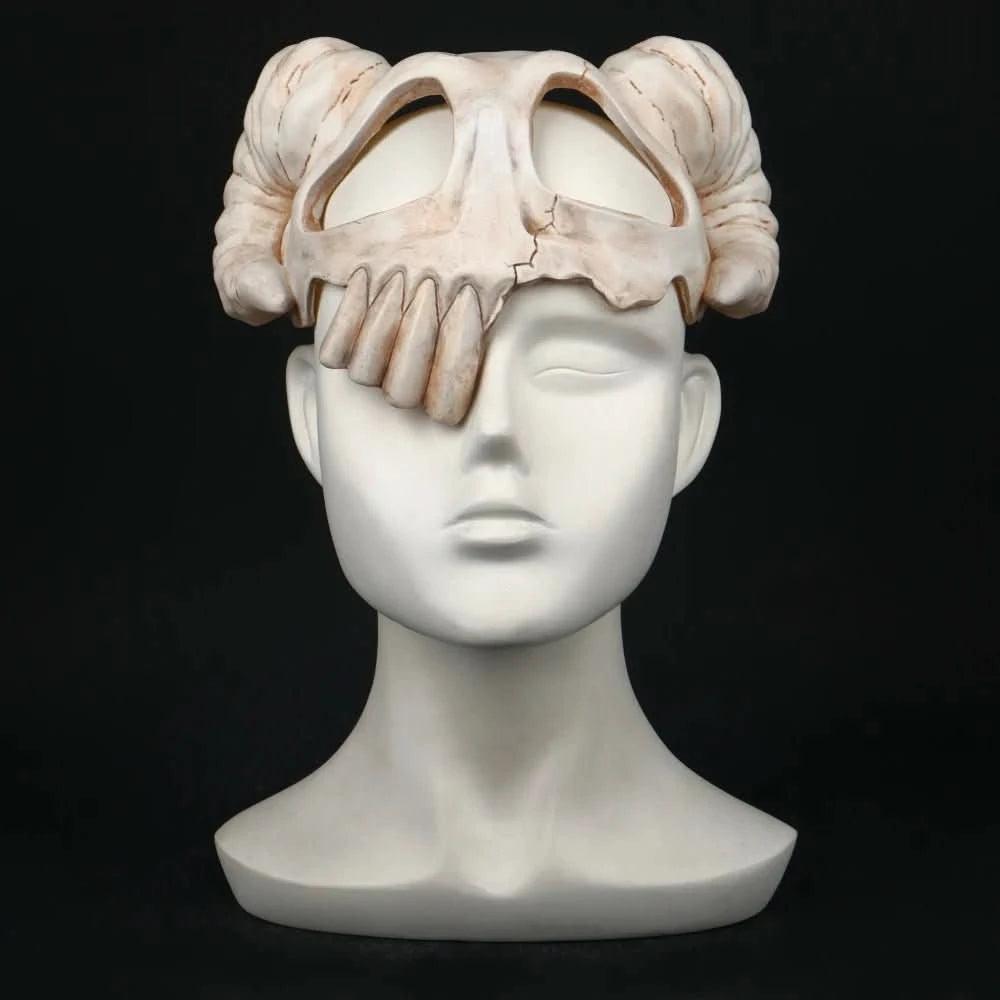 Black Máscara de Anime Bleach - Neliel, Casco de Cuernos de Cabra, Guerra Milenaria | Figuras Anime Costa Rica, Accesorios de Halloween, Prop de Calavera