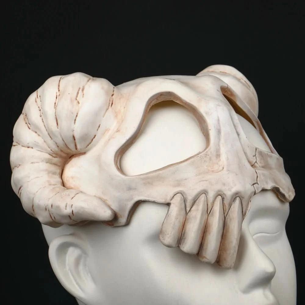 Black Máscara de Anime Bleach - Neliel, Casco de Cuernos de Cabra, Guerra Milenaria | Figuras Anime Costa Rica, Accesorios de Halloween, Prop de Calavera