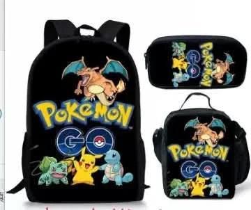 Black Mochila Escolar Pokémon para Niños - Pikachu Kawaii | Figuras Anime Costa Rica, Bolsa de Almacenamiento Grande para Viaje y Estudiantes, Juguete y Mochila para Niños
