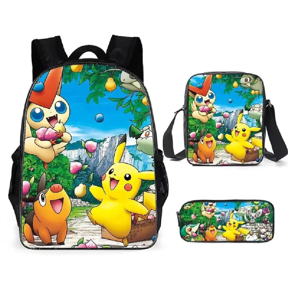 Mochila Escolar Pokémon para Niños - Pikachu Kawaii | Figuras Anime Costa Rica, Bolsa de Almacenamiento Grande para Viaje y Estudiantes, Juguete y Mochila para Niños - Tico Ofertas