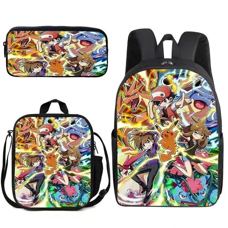 Mochila Escolar Pokémon para Niños - Pikachu Kawaii | Figuras Anime Costa Rica, Bolsa de Almacenamiento Grande para Viaje y Estudiantes, Juguete y Mochila para Niños - Tico Ofertas