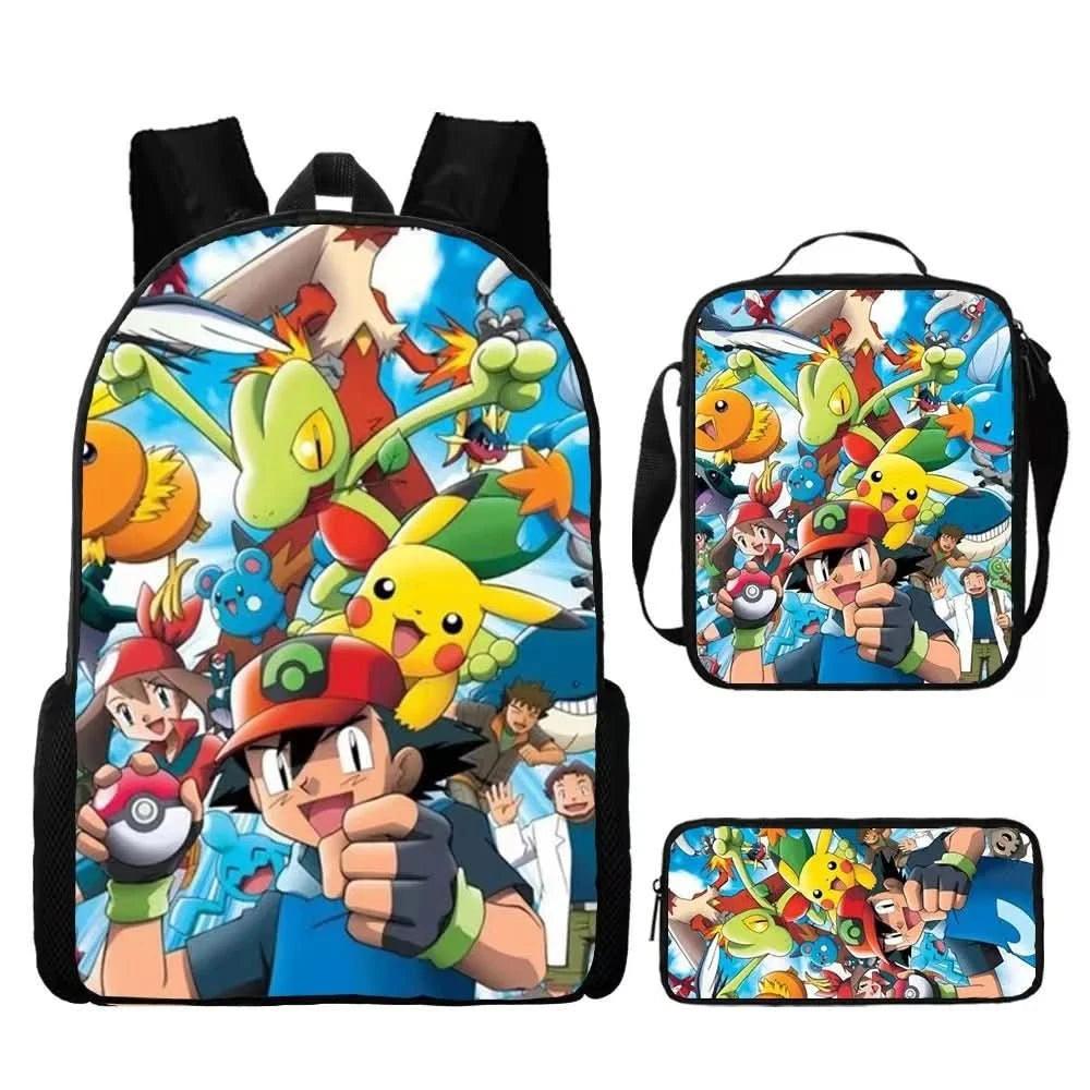 Mochila Escolar Pokémon para Niños - Pikachu Kawaii | Figuras Anime Costa Rica, Bolsa de Almacenamiento Grande para Viaje y Estudiantes, Juguete y Mochila para Niños - Tico Ofertas