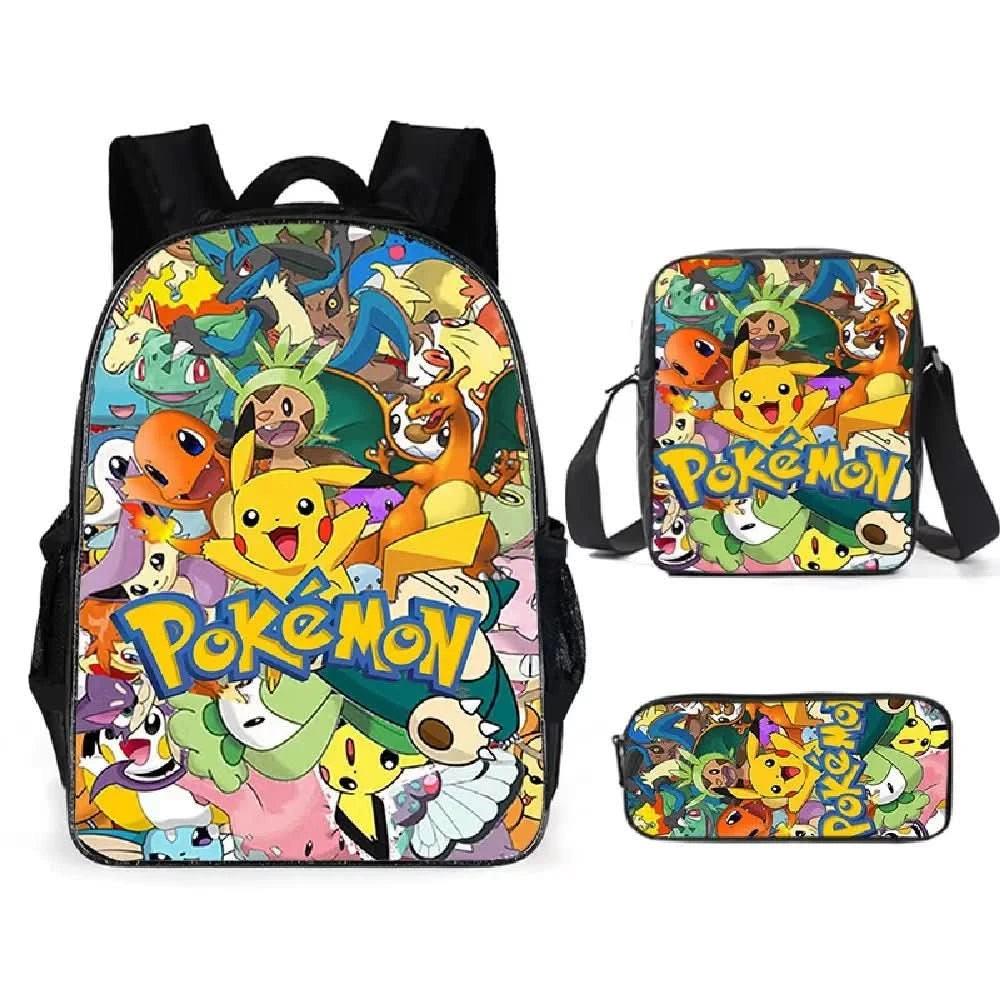 Mochila Escolar Pokémon para Niños - Pikachu Kawaii | Figuras Anime Costa Rica, Bolsa de Almacenamiento Grande para Viaje y Estudiantes, Juguete y Mochila para Niños - Tico Ofertas