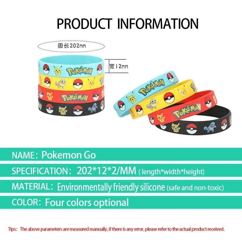 Light Sea Green Pack de 12 Pulseras Pokémon - Pikachu y Charmander | Figuras Anime Costa Rica, Figuras de Acción en Anime, Pulseras de Silicona para Niños, Fiesta y Cosplay