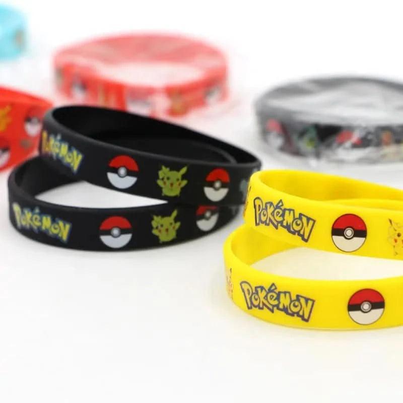 Dark Slate Gray Pack de 12 Pulseras Pokémon - Pikachu y Charmander | Figuras Anime Costa Rica, Figuras de Acción en Anime, Pulseras de Silicona para Niños, Fiesta y Cosplay