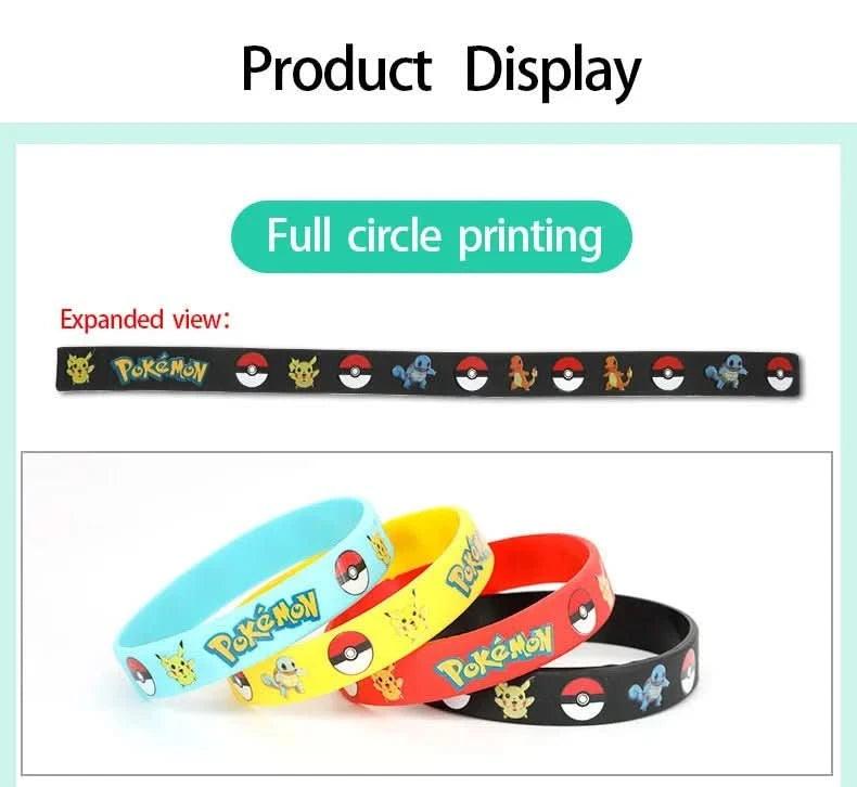 Dark Slate Gray Pack de 12 Pulseras Pokémon - Pikachu y Charmander | Figuras Anime Costa Rica, Figuras de Acción en Anime, Pulseras de Silicona para Niños, Fiesta y Cosplay