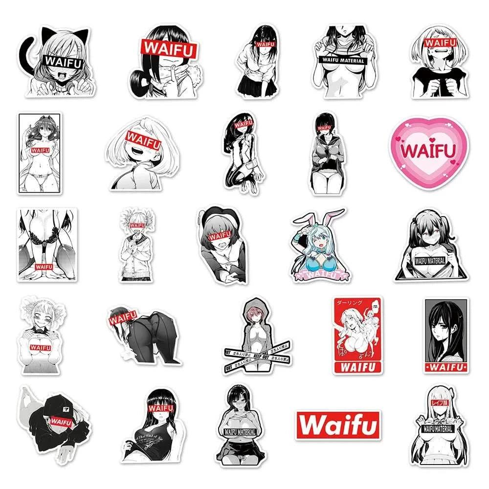 Dark Slate Gray Pack de Stickers Waifu Sexy Anime Girl - 10/30/50 Piezas | Figuras Anime Costa Rica, Decals Adultos para Laptop, Teléfono, Equipaje y Más, Regalo de Graffiti