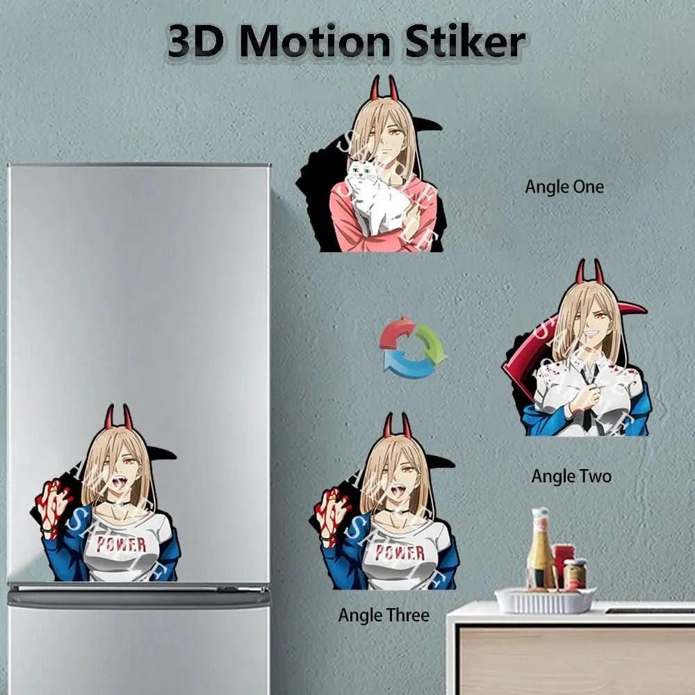 Dark Gray Stickers 3D Anime Chainsaw Man Power - Motion Car Decor | Tienda Anime Costa Rica - Tico Ofertas