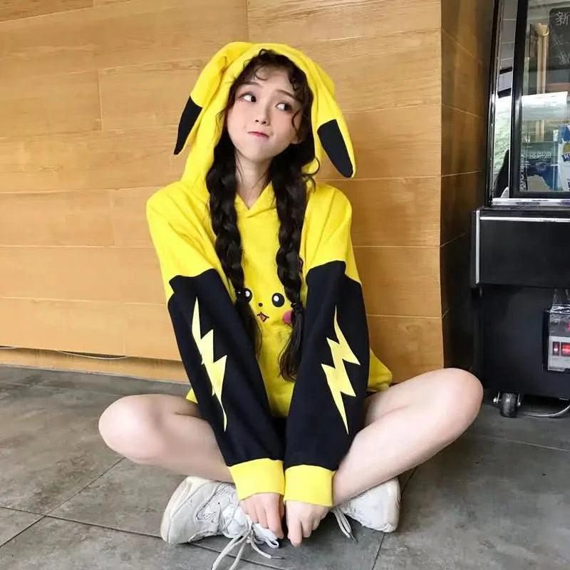 Dark Khaki Sudadera Hoodie Anime Pikachu - ¡Confort y Estilo Adorable! | Tienda Anime Costa Rica - Tico Ofertas