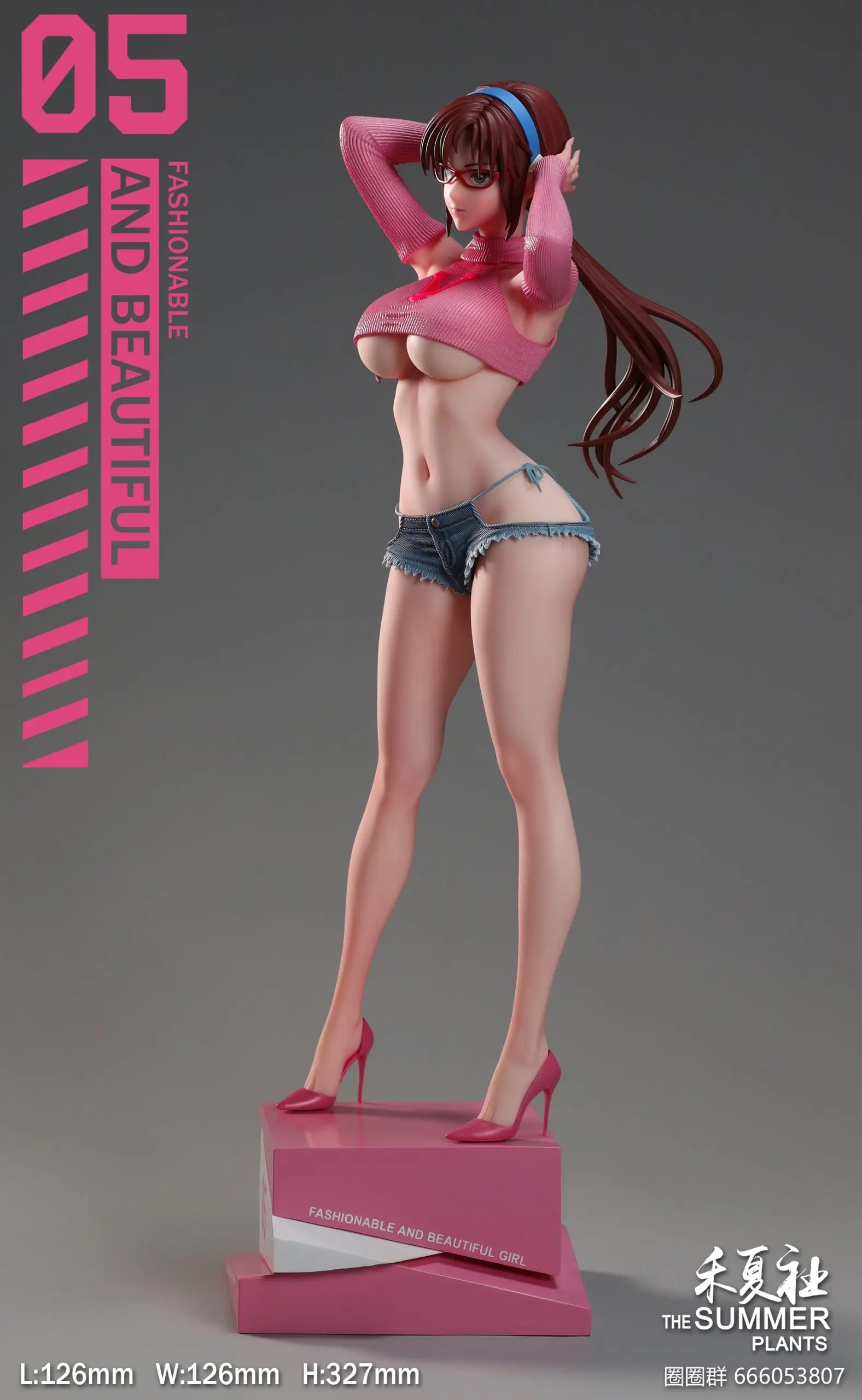 Dim Gray Estatuilla Neon Genesis Evangelion | Mari Makinami Illustrious | THE SUMMER PLANTS Studio | Summer Girlfriend Series | Tico Ofertas