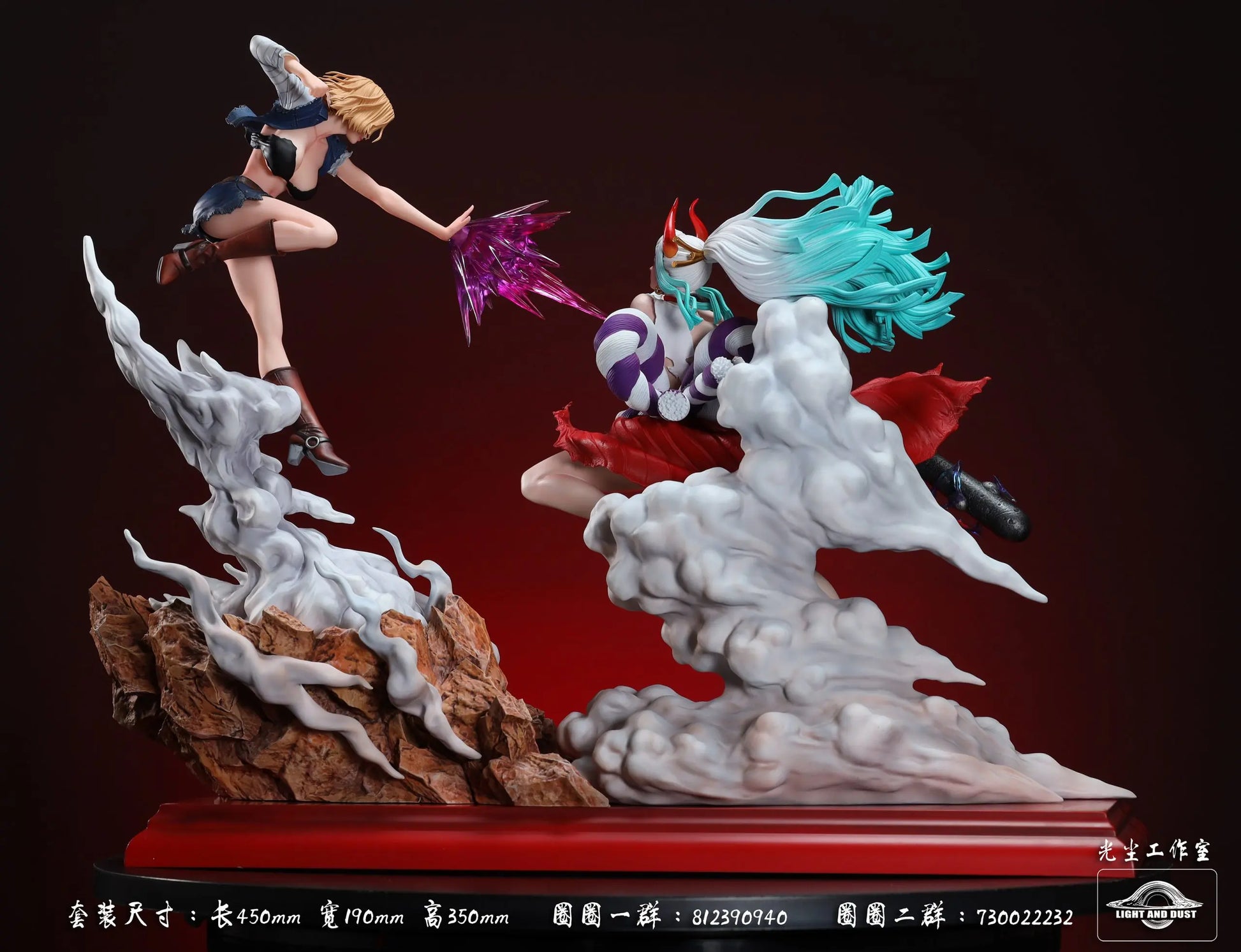 Black Estatuilla One Piece x Dragon Ball | Android 18 vs Yamato | Light and Dust Studio | Serie Tenkaichi Beauty Martial Budokai #1 | Tico Ofertas