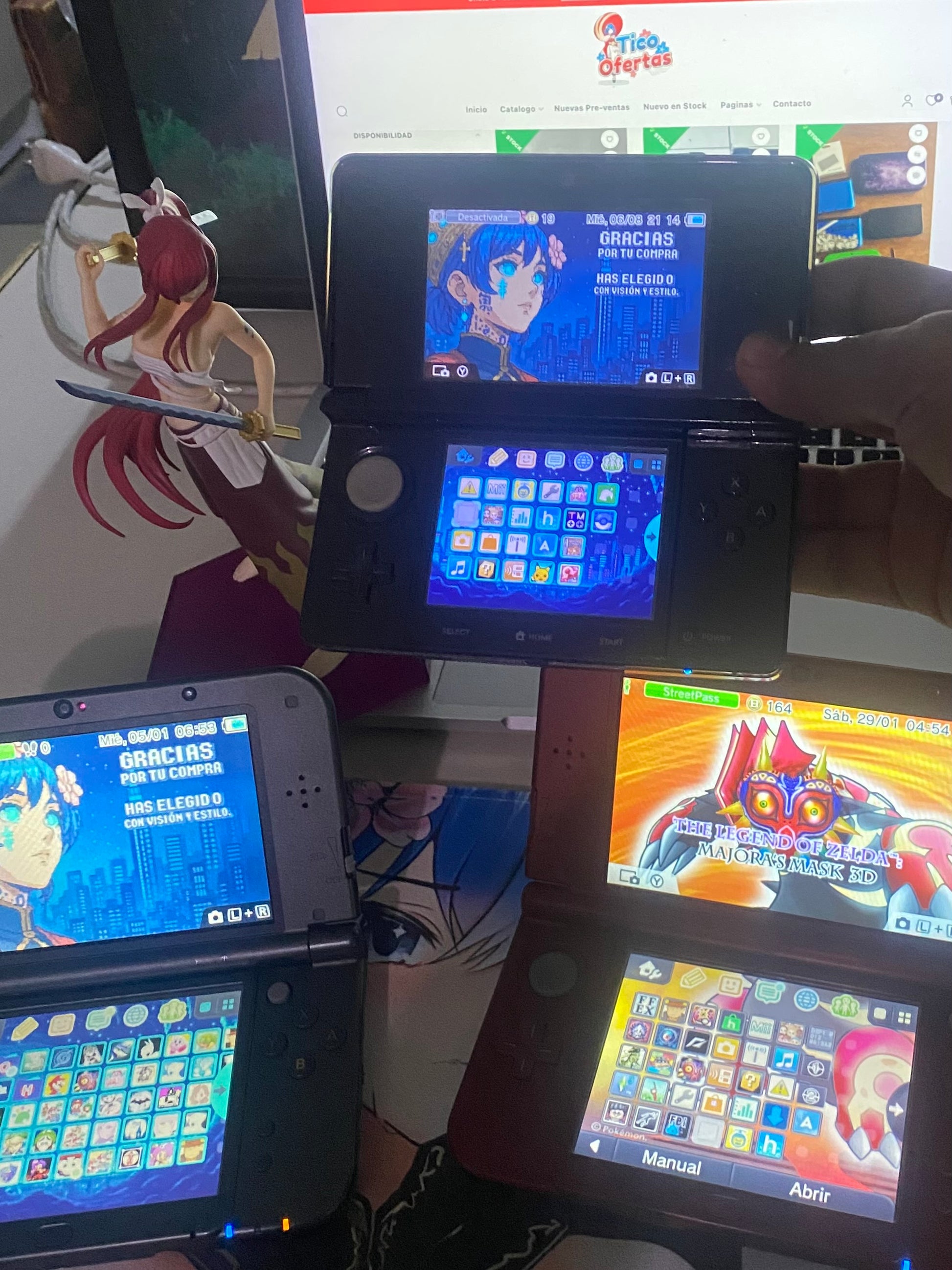 Dark Slate Gray Servicio de Modificación Nintendo 3DS + SD Incluida 32GB / 64GB / 128GB / 256GB