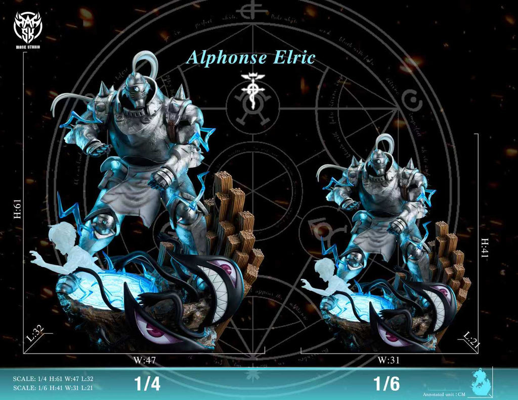 Black Estatuilla Fullmetal Alchemist | Alphonse Elric | Mask Studio | Edición con LED | Tico Ofertas