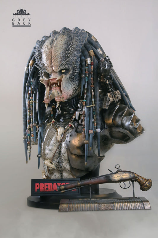 Dark Gray Estatuilla Predator 2 | Greyback Predator (Masterpiece Bust) | Deep Tale Studio | Escala Gigante | Tico Ofertas