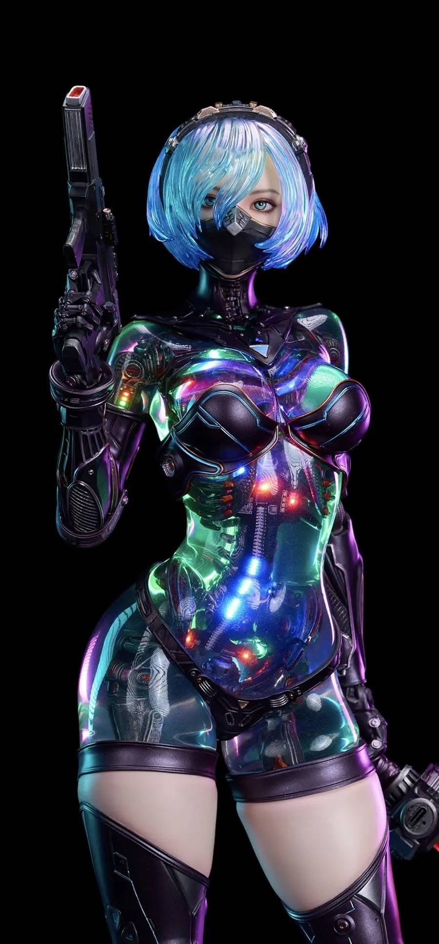 Dark Gray Estatuilla Cyberworld Apocalypse] | Ex Machina Ling | Polaris Studio | Licensed 1/4 Statue | Tico Ofertas