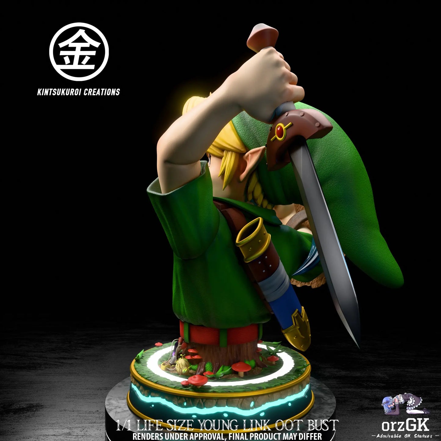 Black Figura The Legend of Zelda | Young Link Bust | Kintsukuroi Creations Studio | 1/1 Life-Size | Tico Ofertas