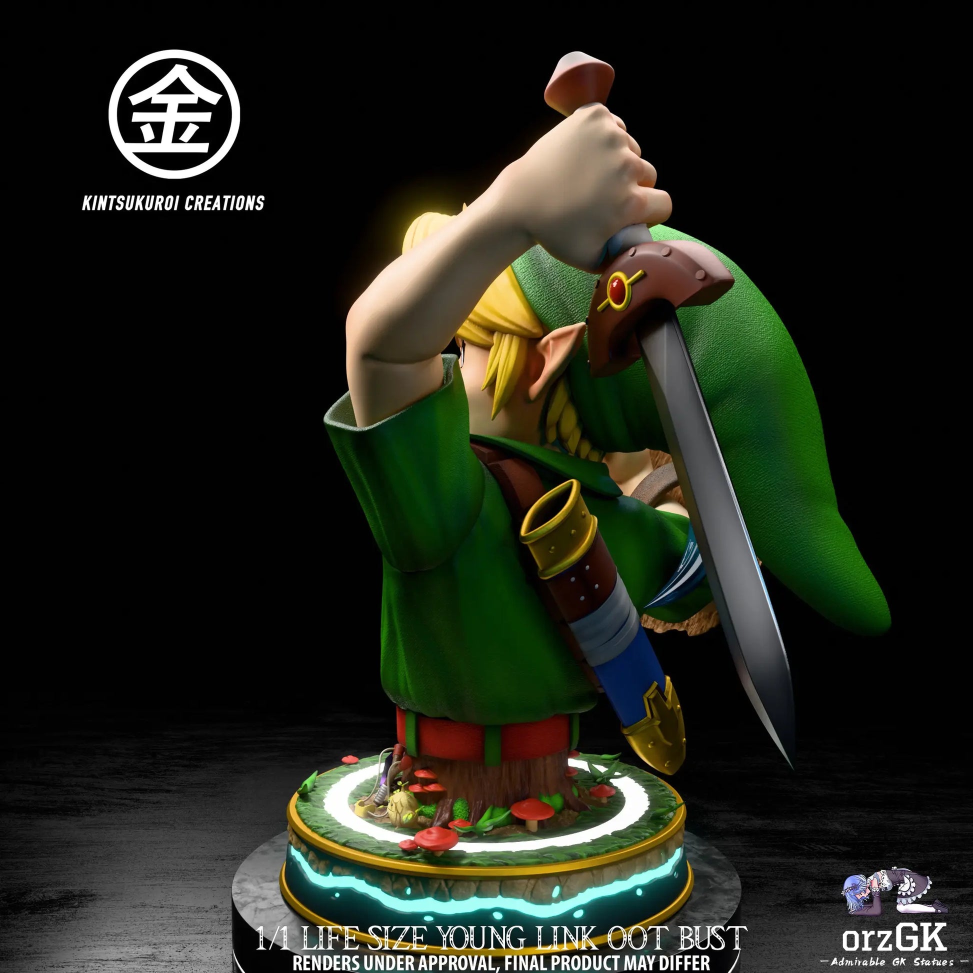 Black Figura The Legend of Zelda | Young Link Bust | Kintsukuroi Creations Studio | 1/1 Life-Size | Tico Ofertas