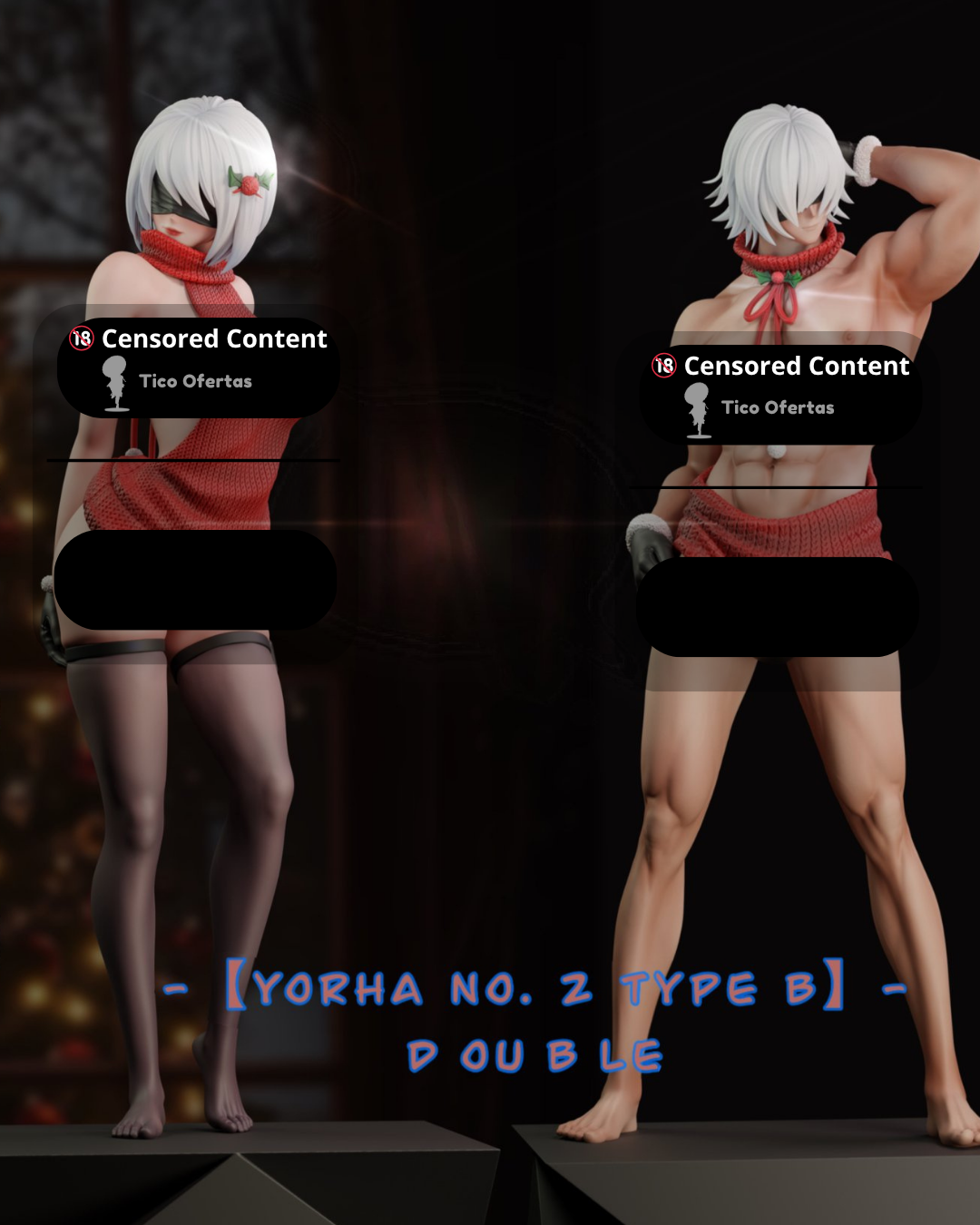 Black Estatuilla NieR: Automata | 2B (Red Sweater Ver.) | Whale Studio | Tienda Anime Navidad | Tico Ofertas