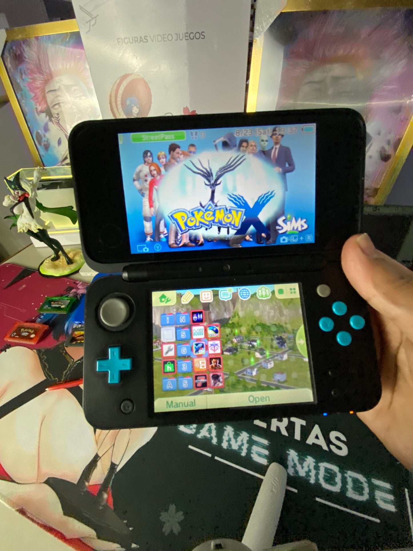 Dark Slate Gray Nintendo 3DS / New 3DS XL / 2DS – Consolas Retro con Hack + Juegos Incluidos