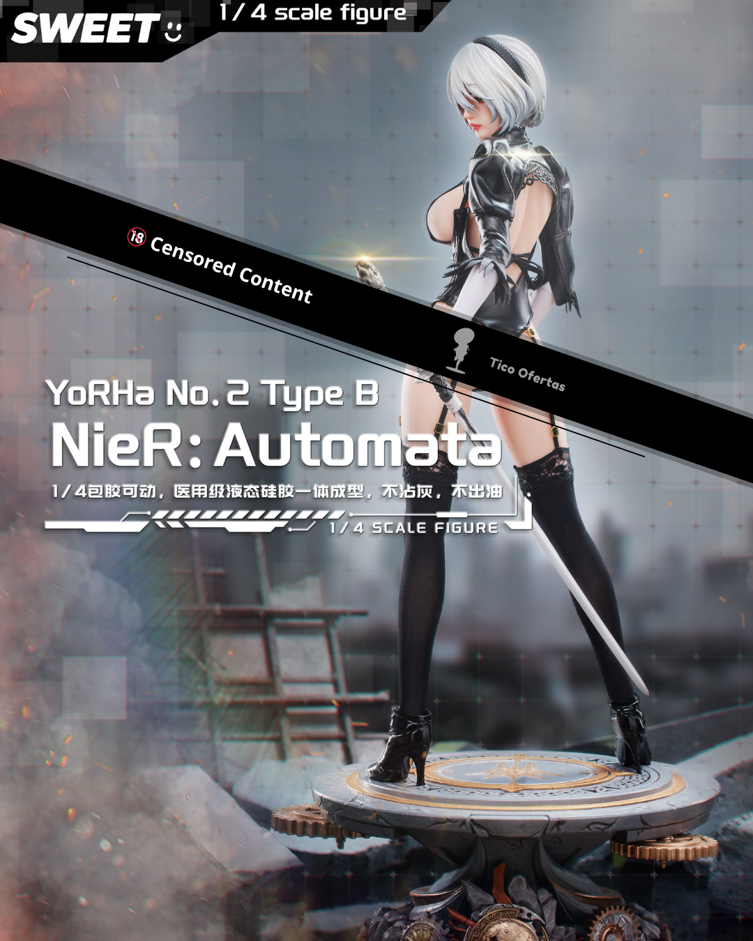 Estatuilla NieR:Automata | YoRHa No.2 Type B (2B) | Sweet Studio | Tienda Anime | Tico Ofertas