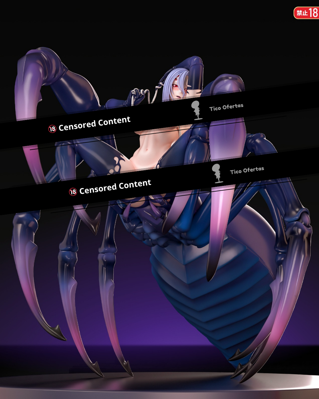 Black Estatuilla Monster Musume | Rachnera Arachnera | Fish Head Studio | GK Statue | Tico Ofertas