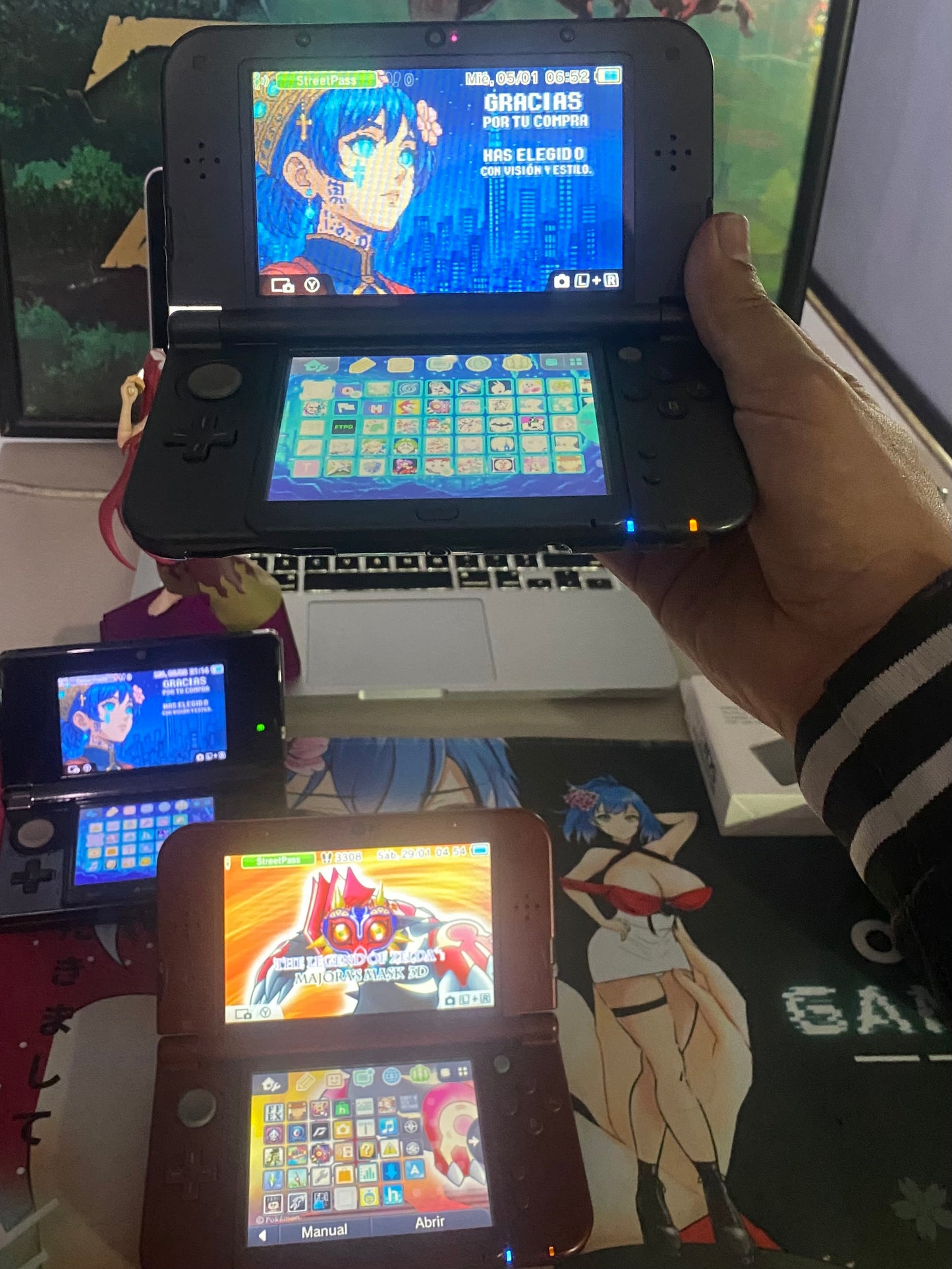 Dark Slate Gray Servicio de Modificación Nintendo 3DS + SD Incluida 32GB / 64GB / 128GB / 256GB