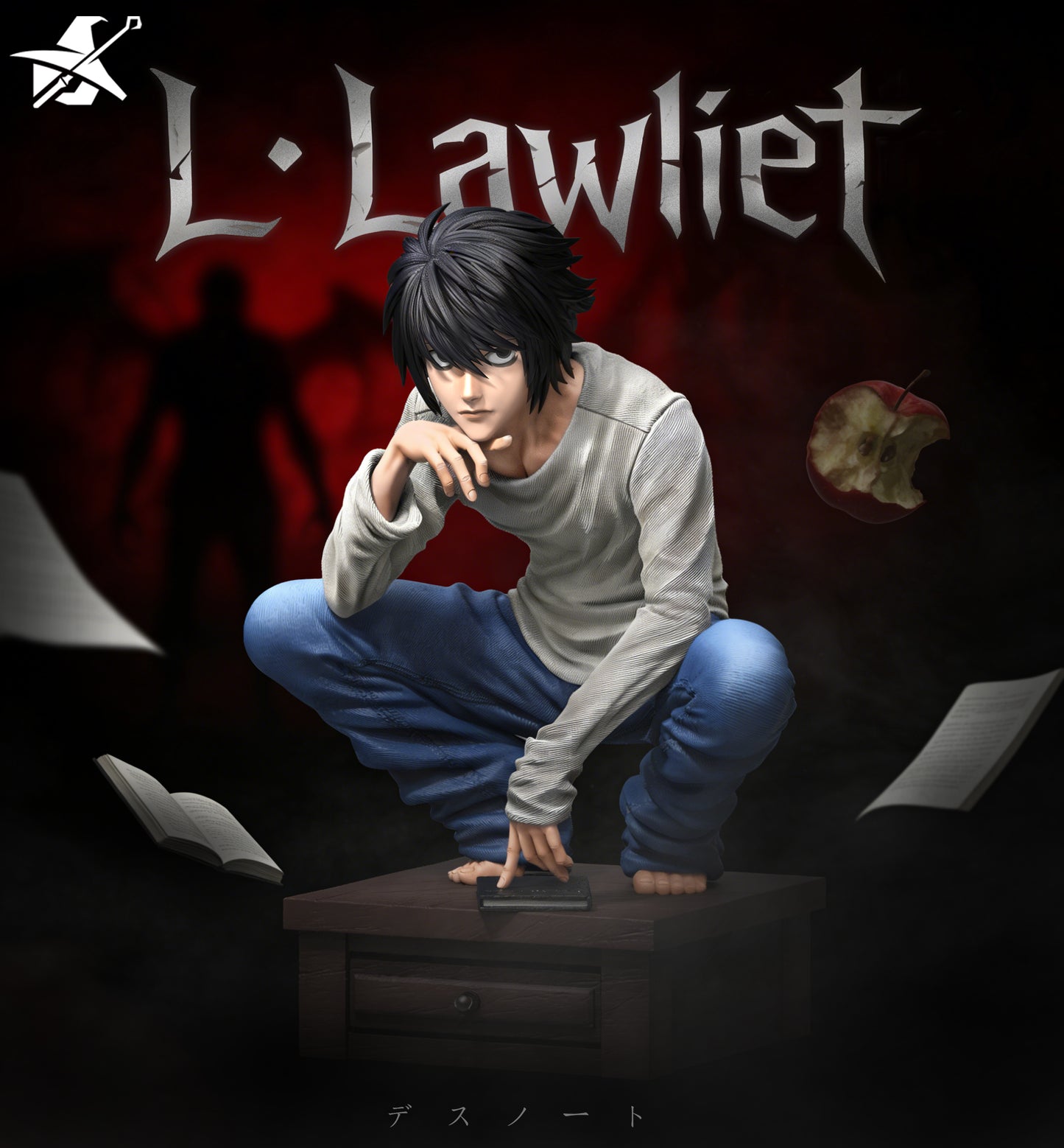 Estatuilla Death Note | L Lawliet | Wu Shi Mo Wan Studio | Tienda Anime | Tico Ofertas