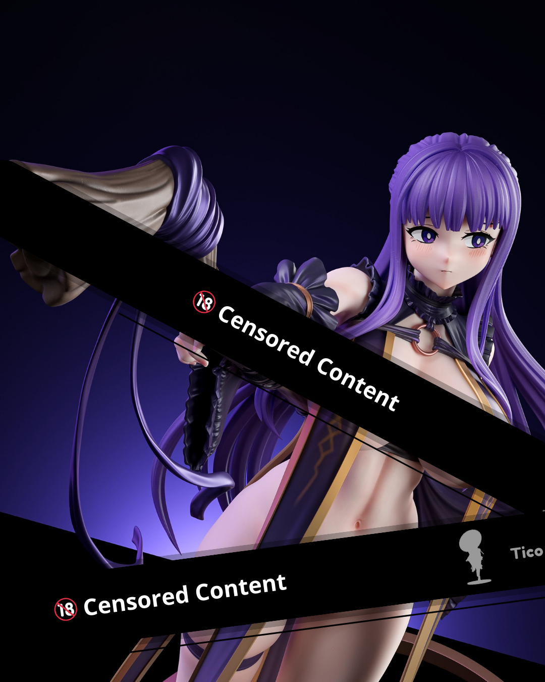 Black Estatuilla Frieren: Beyond Journey’s End | Fern | Genius Bee Studio | Tienda Anime | Tico Ofertas