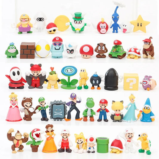 48pcs Super Mario Bros - Figuras de Acción PVC Luigi, Yoshi, Wario, Donkey Kong | Juguetes de Colección para Niños y Regalos de Cumpleaños - Tico Ofertas