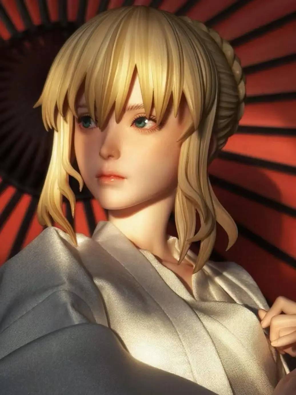 Dark Slate Gray Estatuilla Fate Series | Saber – Kimono Ver. | QuietArt Studio | Tico Ofertas
